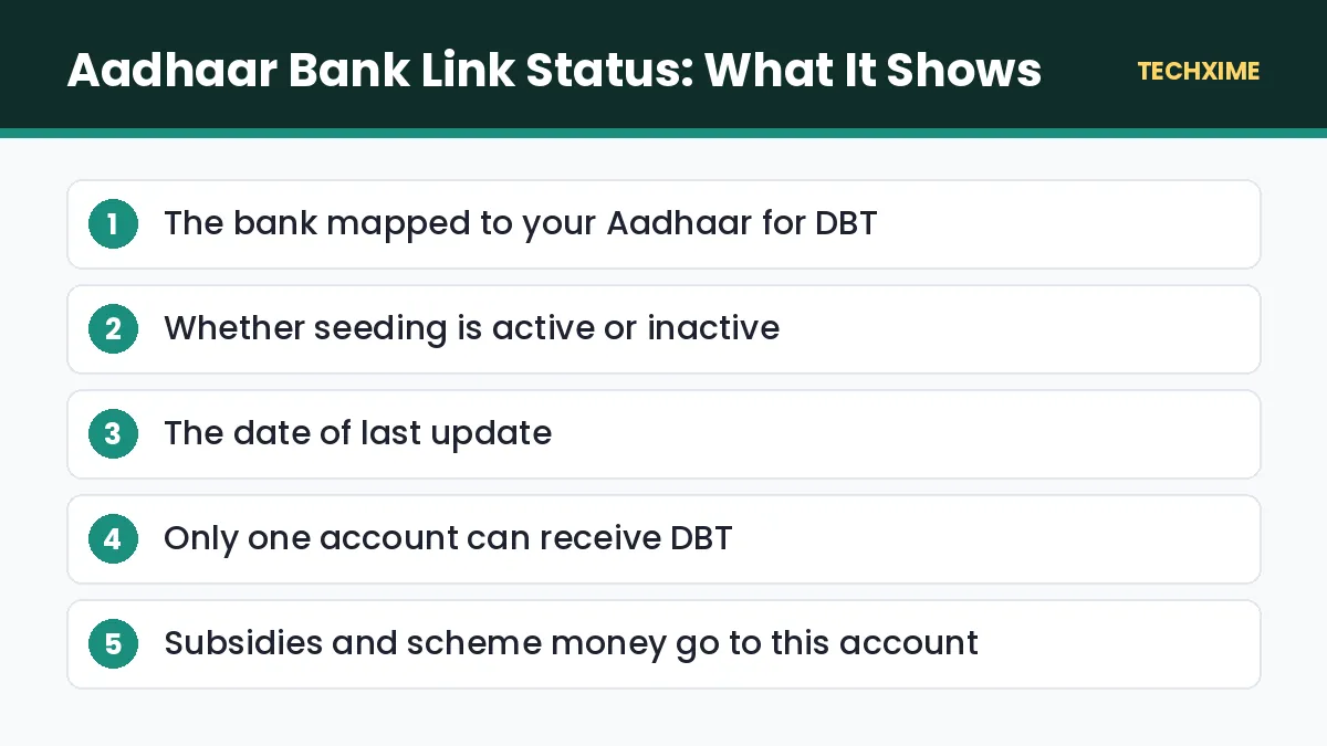Aadhaar Bank Link Status: What It Shows