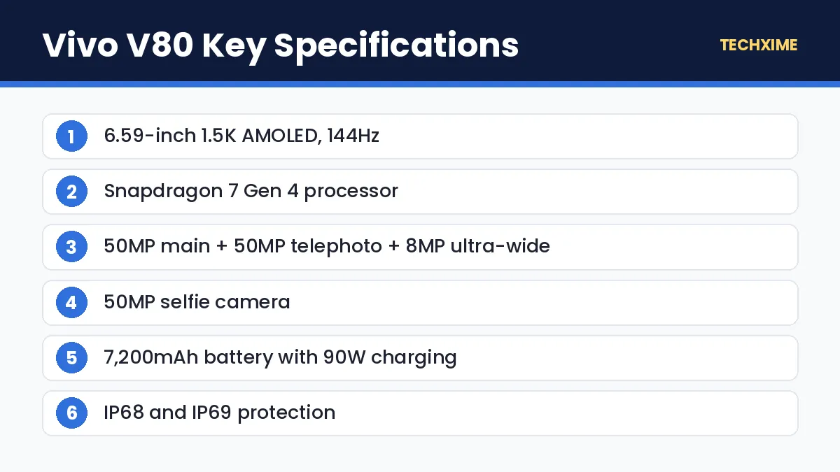 Vivo V80 Key Specifications
